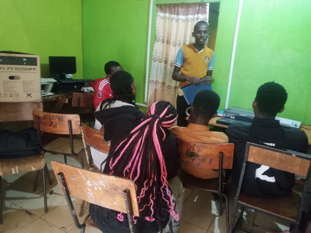 Students receiving their certificates